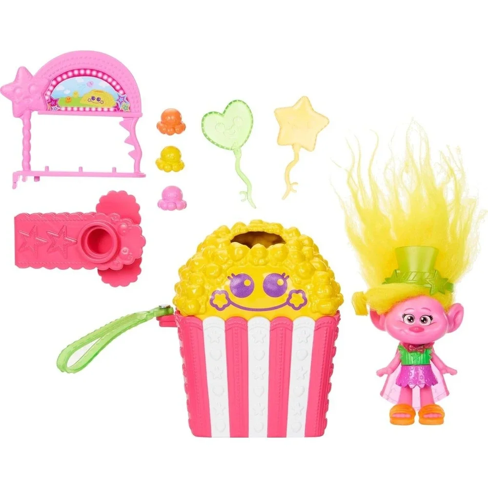 DreamWorks Trolls Fun Fair Surprise Popcorn Toy Playset Poppy Doll Mattel NEW!‎